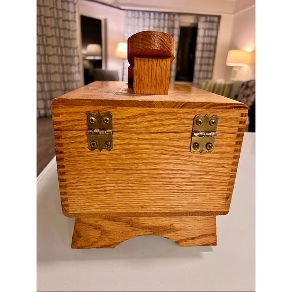 VINTAGE 1950’s ERA GRIFFIN SHINE MASTER SHOE SHINE BOX OAK WOOD - Picture 4 of 13